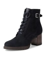 Tamaris Botki w kolorze granatowym rozmiar: 38. Niebieskie botki damskie Tamaris, z materiału, eleganckie, bez obcasa, bez zapięcia. Za 232.78 zł.