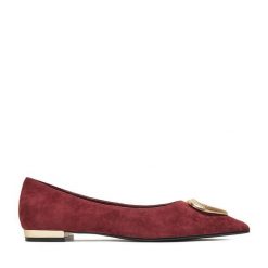 Baleriny Eva Minge. Czerwone balerinki damskie Eva Minge, bez wzorów. Za 239.99 zł.