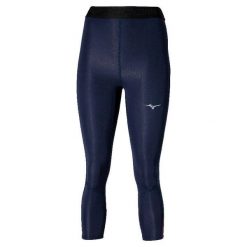 Damskie legginsy 3/4 Mizuno Core Impulse. Niebieskie legginsy damskie Mizuno, bez wzorów. Za 214.50 zł.