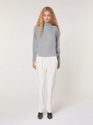 Rodier Wełniany sweter w kolorze szarym rozmiar: L. Szare swetry klasyczne damskie Rodier, l, z kaszmiru, bez kołnierzyka. Za 239.99 zł.