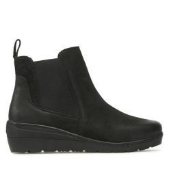 Botki Go Soft. Czarne botki damskie GO SOFT, bez obcasa, na koturnie, bez zapięcia. Za 199.99 zł.