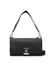 Tommy Hilfiger Torebka Her Med Crossover AW0AW17726 Czarny. Czarne torebki klasyczne damskie Tommy Hilfiger, ze skóry, bez dodatków. Za 399.99 zł.