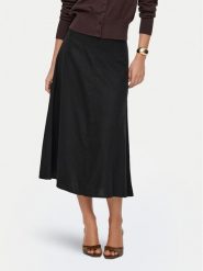 ONLY Spódnica midi Goa 15363690 Czarny Regular Fit. Czarne spódnice damskie Only, l, bez wzorów, ze lnu, midi. Za 169.99 zł.