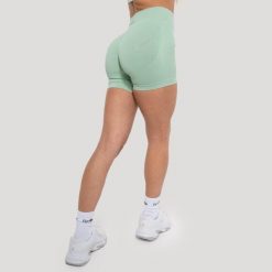 Szorty damskie fitness slim Luma. Zielone spodenki sportowe damskie GYMBEAM, xl, bez wzorów, z elastanu, z podwyższonym stanem, na fitness i siłownię. Za 94.90 zł.