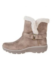 Skechers Botki "Easy Going" w kolorze szarobrązowym rozmiar: 37. Brązowe botki damskie Skechers, z materiału, bez obcasa, bez zapięcia. Za 220.12 zł.