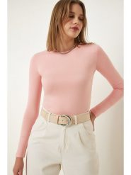 Happiness Istanbul Koszulka w kolorze jasnoróżowym rozmiar: 36. Różowe koszulki damskie Happiness Istanbul, bez wzorów, bez kołnierzyka, bez ramiączek. Za 43.47 zł.