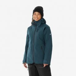 Kurtka narciarska i snowboardowa damska Quechua FR 500. Niebieskie kurtki sportowe damskie WED'ZE, na zimę, m, bez wzorów, z materiału, bez kaptura. Za 749.99 zł.