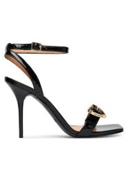 LOVE MOSCHINO Sandały JA16089G1OIH0000 Czarny. Czarne sandały damskie Love Moschino, bez wzorów, ze skóry, bez obcasa, na szpilce, bez zapięcia. Za 1,179.00 zł.