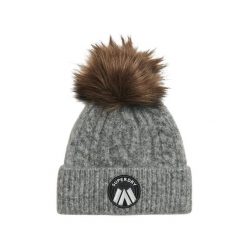 Czapka damska z plecionym wzorem Superdry Luxe. Szare czapki damskie Superdry, na zimę, bez wzorów. W wyprzedaży za 118.75 zł.