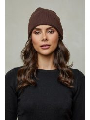 Soft Cashmere Czapka w kolorze ciemnobrązowym rozmiar: onesize. Brązowe czapki damskie Soft Cashmere, bez wzorów, ze skóry. Za 86.45 zł.