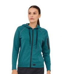 Bluza damska wełniana z kapturem Brubeck OUTDOOR MERINO. Zielone bluzy damskie Brubeck, m, bez wzorów, z poliesteru, z kapturem. Za 399.00 zł.
