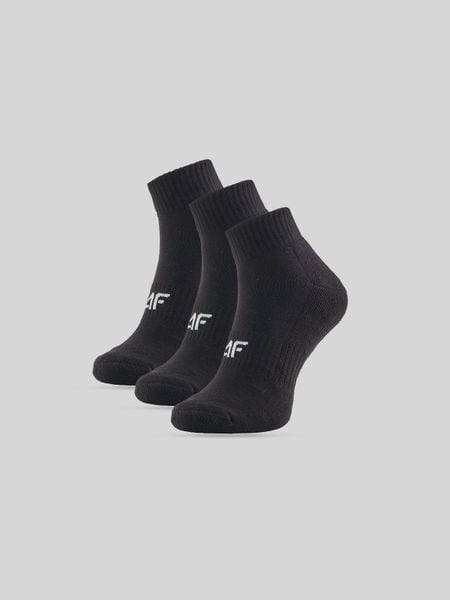 4F Skarpetki krótkie (3-pack) damskie - czarne 39-42. Czarne skarpetki damskie 4F, bez wzorów, z bawełny. Za 49.99 zł.