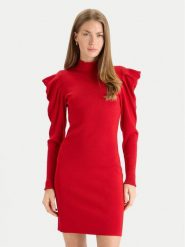 TWINSET Sukienka dzianinowa 252AT3010 Czerwony Slim Fit. Czerwone sukienki damskie Twinset, bez wzorów, z dzianiny, bez ramiączek. Za 1,029.00 zł.