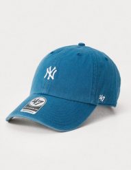 Czapka baseballowa New York Yankees Base Runner Clean Up. Niebieskie czapki damskie 47 Brand, bez wzorów, z materiału. Za 167.50 zł.