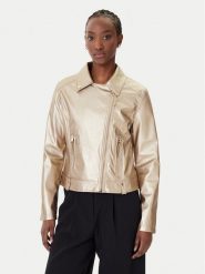 Rinascimento Kurtka z imitacji skóry CFC0124665003 Złoty Regular Fit. Żółte kurtki damskie Rinascimento, m, bez wzorów, ze skóry, bez kaptura. Za 469.99 zł.