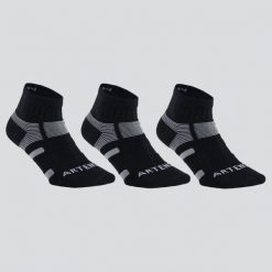 Skarpety sportowe tenis Artengo RS560 Mid 3 pary. Czarne skarpetki damskie ARTENGO, bez wzorów, z bawełny. Za 49.99 zł.
