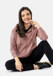 Klasyczna bluza z kapturem B-JOKOS. Brązowe bluzy damskie Volcano, m, bez wzorów, z bawełny, z kapturem. Za 159.99 zł.