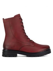 Remonte Botki D2278-36 Czerwony. Czerwone botki damskie Remonte, ze skóry, bez obcasa, na płaskiej podeszwie, bez zapięcia. Za 415.99 zł.