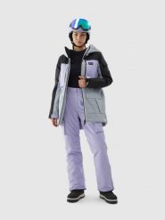 4F Kurtka snowboardowa membrana 15000 damska - fioletowa XL. Fioletowe kurtki damskie 4F, na zimę, m, bez wzorów, z meshu, bez kaptura. W wyprzedaży za 249.99 zł.