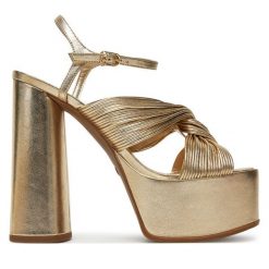 Sandały MICHAEL Michael Kors. Żółte sandały damskie MICHAEL Michael Kors, bez wzorów, bez obcasa, na słupku, bez zapięcia. Za 809.99 zł.