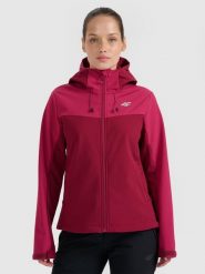 4F Kurtka softshell wiatroodporna membrana 8000 damska - czerwona XXL. Czerwone kurtki sportowe damskie 4F, s, bez wzorów, z softshellu, bez kaptura. Za 299.99 zł.