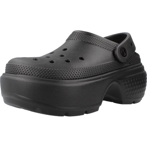 Klapki Crocs Model Stomp Clog Kolor Czarny. Czarne klapki damskie Crocs, bez wzorów, z gumy, bez obcasa, bez zapięcia. Za 383.00 zł.