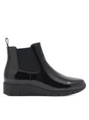 Clara Barson Botki NELE WS6075-08 Czarny. Czarne botki damskie Clara Barson, z tworzywa sztucznego, bez obcasa, na płaskiej podeszwie, bez zapięcia. Za 119.99 zł.
