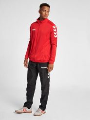 Bluza sportowa dla dorosłych Hummel Core Poly Jacket. Czerwone bluzy damskie Hummel, xl, bez wzorów, z materiału, bez kaptura. Za 69.99 zł.
