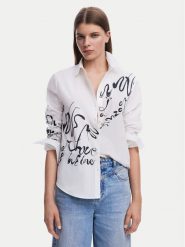 Desigual Koszula 25SWCW05 Biały Regular Fit. Białe koszule damskie Desigual, s, bez wzorów, z bawełny, bez kołnierzyka, bez ramiączek. Za 219.99 zł.