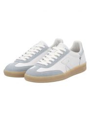 Rieker Skórzane sneakersy w kolorze biało-błękitnym rozmiar: 36. Białe obuwie sportowe damskie Rieker, ze skóry, bez zapięcia. Za 152.98 zł.