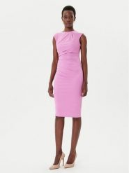Rinascimento Sukienka koktajlowa CFC0125332003 Różowy Slim Fit. Czerwone sukienki damskie Rinascimento, bez wzorów, z syntetyku, wizytowe, bez ramiączek. Za 339.99 zł.