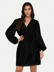 JDY Sukienka koktajlowa Roxy 15335628 Czarny Regular Fit. Czarne sukienki damskie JDY, bez wzorów, z syntetyku, wizytowe, bez ramiączek. Za 109.99 zł.