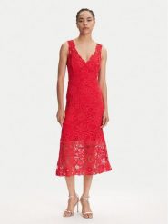 Guess Sukienka koktajlowa W5YK0U WHF50 Czerwony Regular Fit. Czerwone sukienki damskie Guess, z aplikacjami, z bawełny, wizytowe, bez ramiączek. Za 699.99 zł.