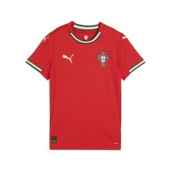 Damska koszulka domowa Portugalia 2025 PUMA Sport Red Sugared Almond Beige. Brązowe koszulki damskie Puma, xl, bez wzorów, bez kołnierzyka, bez ramiączek. Za 419.00 zł.