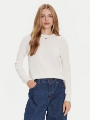 Tommy Jeans Sweter Essential DW0DW20159 Écru Regular Fit. Swetry klasyczne damskie Tommy Jeans, xs, z bawełny, bez kołnierzyka. Za 279.99 zł.