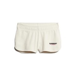 Szorty damskie Superdry Sportswear Logo. Białe spodenki sportowe damskie Superdry, s, bez wzorów, z bawełny, do biegania. Za 137.40 zł.
