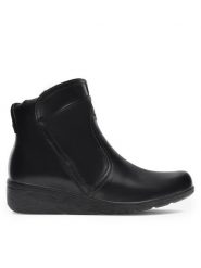 Go Soft Botki WI16-JANE ZULA-02 Czarny. Czarne botki damskie GO SOFT, ze skóry, bez obcasa, na płaskiej podeszwie, bez zapięcia. Za 249.99 zł.