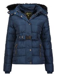 Geographical Norway Kurtka zimowa w kolorze granatowym rozmiar: XXL. Niebieskie kurtki damskie Geographical Norway, na zimę, xxl, bez wzorów, z puchu, bez kaptura. Za 189.29 zł.