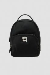 KARL LAGERFELD Czarny damski plecak Ikon Nylon Sm. Czarne plecaki KARL LAGERFELD, bez wzorów, z nylonu. W wyprzedaży za 519.99 zł.