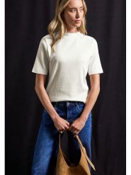 Cecil Koszulka w kolorze białym rozmiar: 42. Białe koszulki damskie Cecil, bez wzorów, z bawełny, bez kołnierzyka, bez ramiączek. Za 83.62 zł.