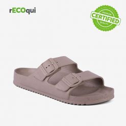 Klapki damskie Coqui Kong. Brązowe klapki damskie Coqui, bez wzorów, z materiału, bez obcasa, bez zapięcia. Za 125.99 zł.