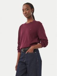 Tommy Jeans Sweter Essential DW0DW23360 Fioletowy Regular Fit. Fioletowe swetry klasyczne damskie Tommy Jeans, l, z bawełny, bez kołnierzyka. Za 369.99 zł.