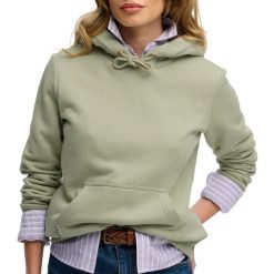 Bluza damska z kapturem Superdry Essential Logo Emb Hb. Zielone bluzy damskie Superdry, s, bez wzorów, z bawełny, z kapturem. Za 277.05 zł.