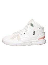 ON RUNNING Sneakersy "The Roger Clubhouse Mid" w kolorze biało-jasnoróżowym rozmiar: 37. Białe obuwie sportowe damskie On Running, za kostkę, bez zapięcia. Za 359.32 zł.