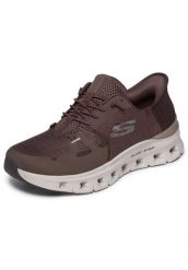 Buty SKECHERS GLIDE-STEP PRO RADIANT STRI Brązowy. Brązowe obuwie trekkingowe damskie Skechers, z materiału, bez zapięcia. Za 394.99 zł.