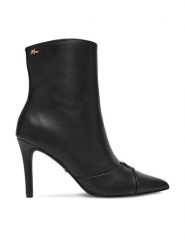 MEXX Botki EO-CD24-204H-4 Czarny. Czarne botki damskie Mexx, ze skóry, bez obcasa, na szpilce, bez zapięcia. Za 449.99 zł.