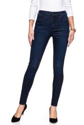 WRANGLER SUPER HIGH SKINNY TAINTED BLUE W27WSZ21H 112128196. Niebieskie rurki damskie Wrangler, bez wzorów, z jeansu, z podwyższonym stanem. W wyprzedaży za 89.99 zł.