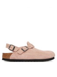 Birkenstock Sandały Tokio 1031636 Różowy. Czerwone sandały damskie Birkenstock, bez wzorów, ze skóry, bez obcasa, na płaskiej podeszwie, bez zapięcia. Za 719.99 zł.
