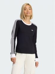 Adidas Bluzka 3 Stripes KD7964 Czarny Slim Fit. Czarne bluzki damskie Adidas, s, bez wzorów, z bawełny, bez kołnierzyka, bez ramiączek. Za 178.99 zł.