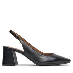 Sandały Geox. Czarne sandały damskie Geox, bez wzorów, bez obcasa, na słupku, bez zapięcia. Za 389.99 zł.